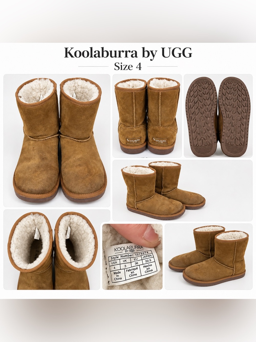 Koolaburra Kids Chestnut Suede Shearling Boots